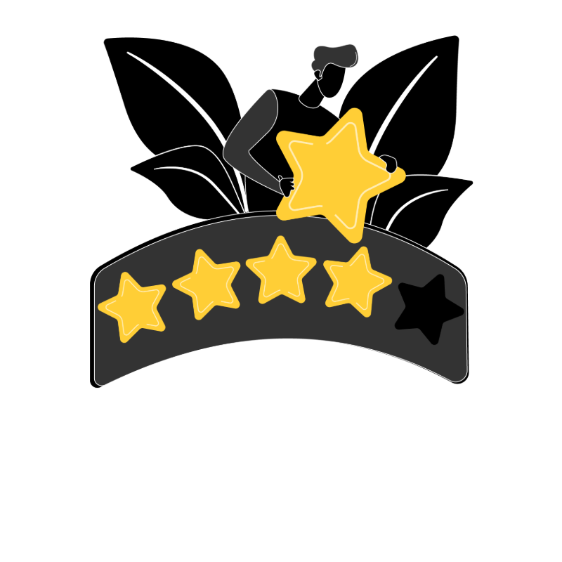 Gráfico ESG clipart de gobernanza en negro y amarillo.